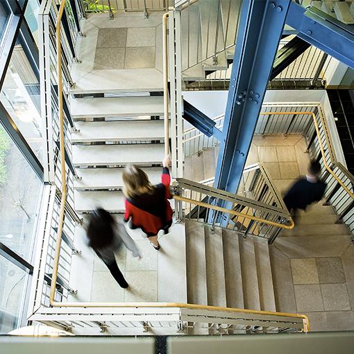 photo of stairwell at Expeditors office